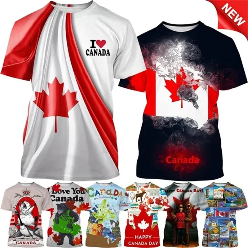 I Love Canada Flag Graphic T S - Summer Clothing Women Canada recension och pris